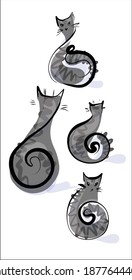 
vector background Set  with the image of cat for logo design 