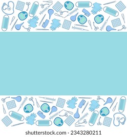 Conjunto de imágenes de fondo de vectores de instrumentos médicos