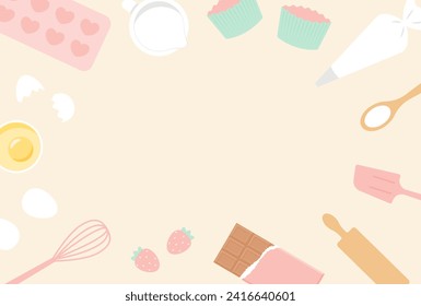 vector background with a set of making sweets icons for valentine's day banners, cards, flyers, social media wallpapers, etc.