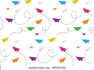 Vector background Set of origami planes