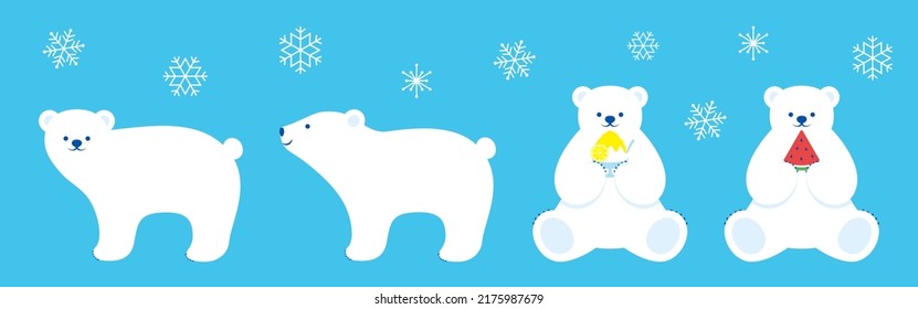 vector background with a set of polar bears  for banners, cards, flyers, social media wallpapers, etc.