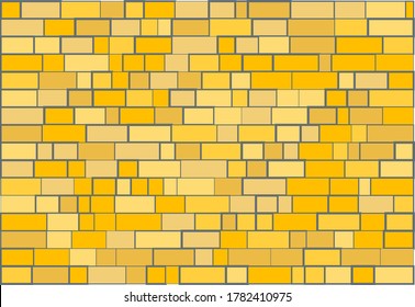 Vector background from shades of gold color nested rectangles like a brick wall, useful for art, backgrounds, wallpapers and wrapping papers, etc