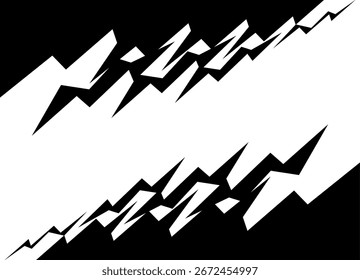 Plano de fundo vetorial de linhas quebradas em preto nítidas com espaço para texto. Padrão abstrato no estilo de jogo.