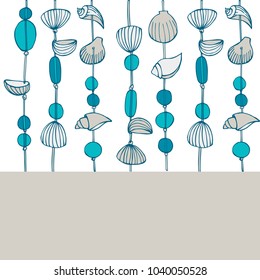 Vector background with shell curtain