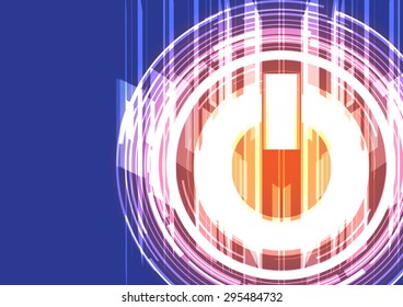 Vector background shining symbol On-Of. Vector illustration