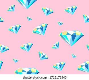 Vector background shiny brilliant stones sparkling jewelry. Modern ornamental decorative background. Vector pattern. Print for textile, cloth, wallpaper, scrapbooking