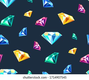 Vektorillustration-Hintergrund glänzende, glänzende Steine, die Schmuck ausstrahlen. Moderner dekorativer Hintergrund. Muster der Vektorillustration. Druck für Textilien, Gewebe, Tapeten, Scrapbooking