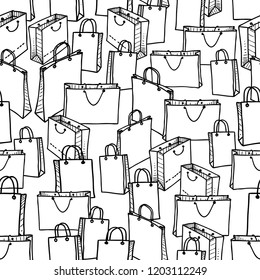Vector background of shopping bags