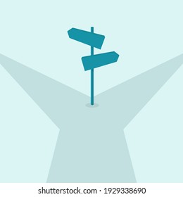 Vector background with signpost arrows to the right and left. Choice of direction.