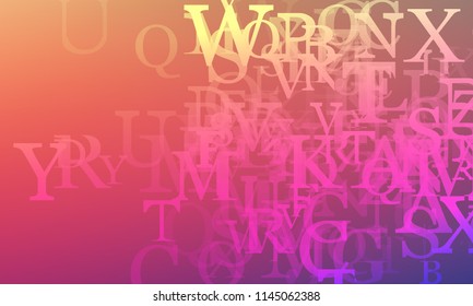 Vector background with signs of alphabet. Blurred design in simple style with signs of alphabet. Smart design for your banner, poster or brochure.