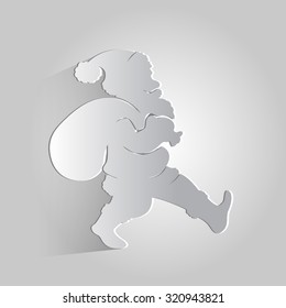 Vector background with the silhouette of Santa Claus