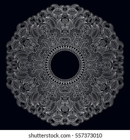 Vector background with silver floral vintage pattern.