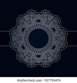 Vector background with silver floral vintage pattern.
