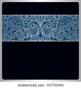 Vector background with silver floral vintage pattern.