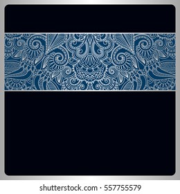 Vector background with silver floral vintage pattern.