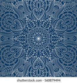 Vector background with silver floral vintage pattern.