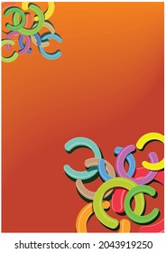 vector background similar to a colorful magnet. broken circle. background like a rubber band scattered with a dark green gradient. can be used for full pages.