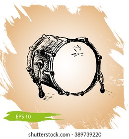 Vector background sketch Drum
Drum, vector illustration, music instrument
