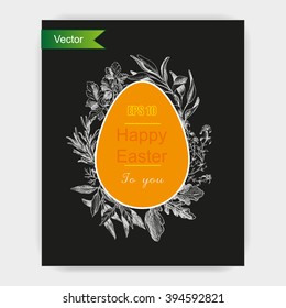 Vector background sketch herbs.
Postcard with Easter.
Illustration of Easter egg.