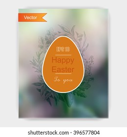 Vector background sketch herbs.
Postcard with Easter.
Illustration of Easter egg.