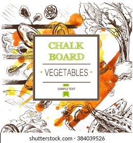 Vector background sketch vegetables
Chalkboard - vegetables