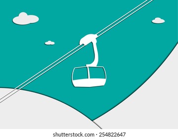 vector background with ski lift. flat design
