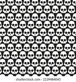 Vector background skull color white, flat style 