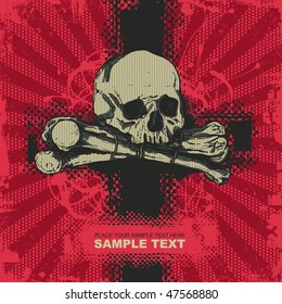 vector background with skull and cross. for CD cover