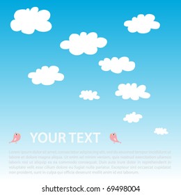 fondo vectorial con cielo y aves