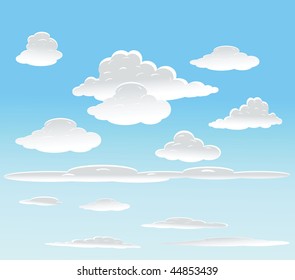 vector background with sky and clouds.