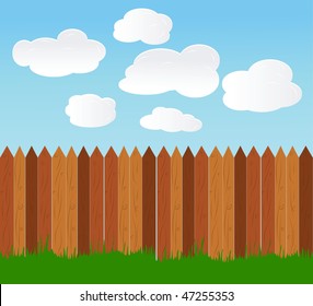 vector background with sky and clouds.