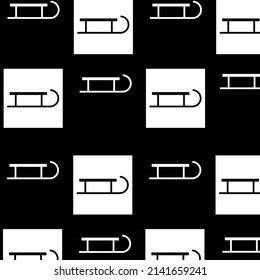 Vector background, sled color black and white. Sledge tiles flat style
