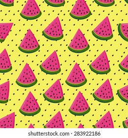 vector background with slices of watermelon 