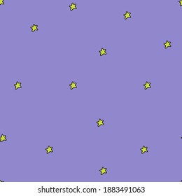Vector background with small stars on a purple background.