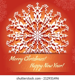 Vector background with snowflake with goat, symbol of 2015 new year, EPS10
