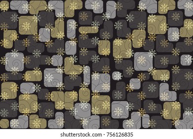vector background with snowflakes and geometric shapes. Smears with a brush. It can be used for backgrounds, websites, brochures, postcards, etc.
