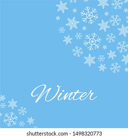 Vector background with snowflakes. Great for winter themed greeting cards