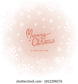 Vektorhintergrund mit Schneeflocken und Buchstaben - Heiraten Sie Weihnachten und glückliches neues Jahr. Alles Gute zum neuen Jahr 2021 Hintergrundvorlage. Weihnachten mit Winterlandschaft.