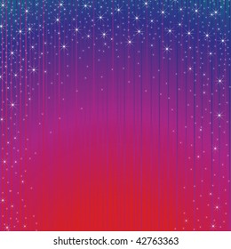   Vector background - snowflakes and stars descending