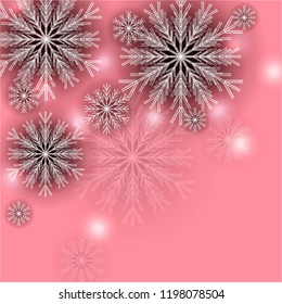 Vector background snowflakes.Merry Christmas Party invitation.Origami.