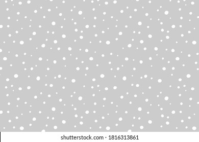 Vector background with snowing, hand drawn abstract snow. Simple design for Christmas.