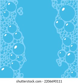 Vector background with soap foam pattern, place for text