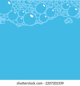 Vector background with soap foam pattern, place for text