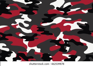 Vector Background Of Soldier Red Camo Pattern