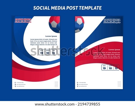 vector background South Korea flag design with ball , social media template, perfect to your background template