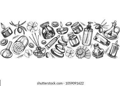 Vector background with spa icons