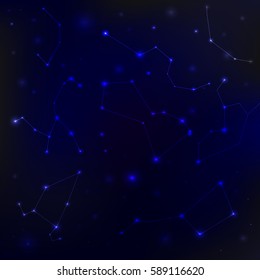 vector background with space and constellations