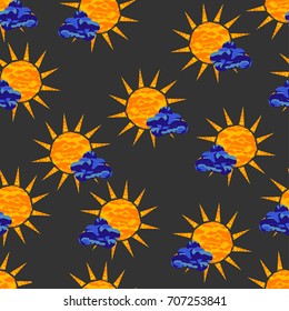 Vector background with space and stars.