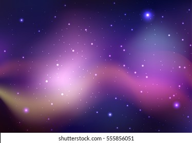 Fundo vetorial do espaço com estrelas e nebulosa. Antecedentes para a sua criatividade