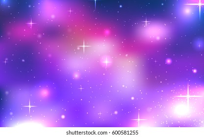 Vector background of space with stars and nebula. Background for your creativity